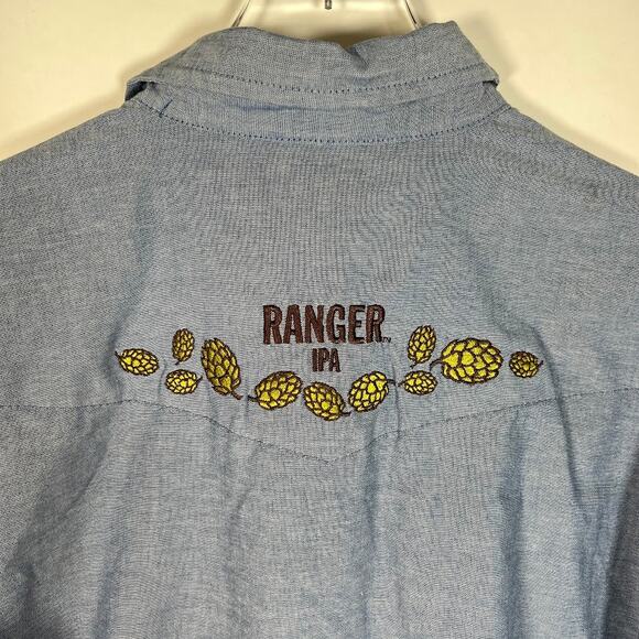 Vtg Red Kap Men's New Belgium Ranger IPA Shirt XL Blue Pearl Snap *Read - Picture 4 of 8